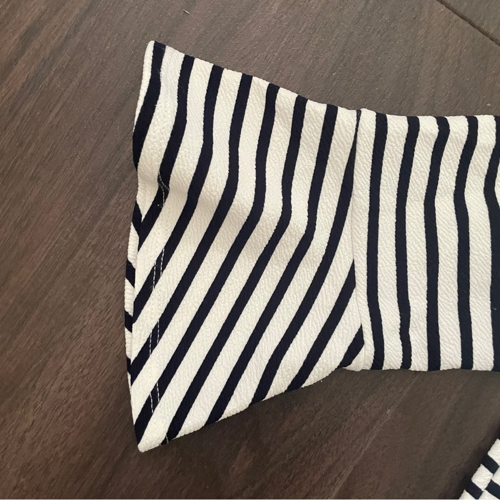 Green Envelope Black and White Stripe Top - Picture 6 of 7